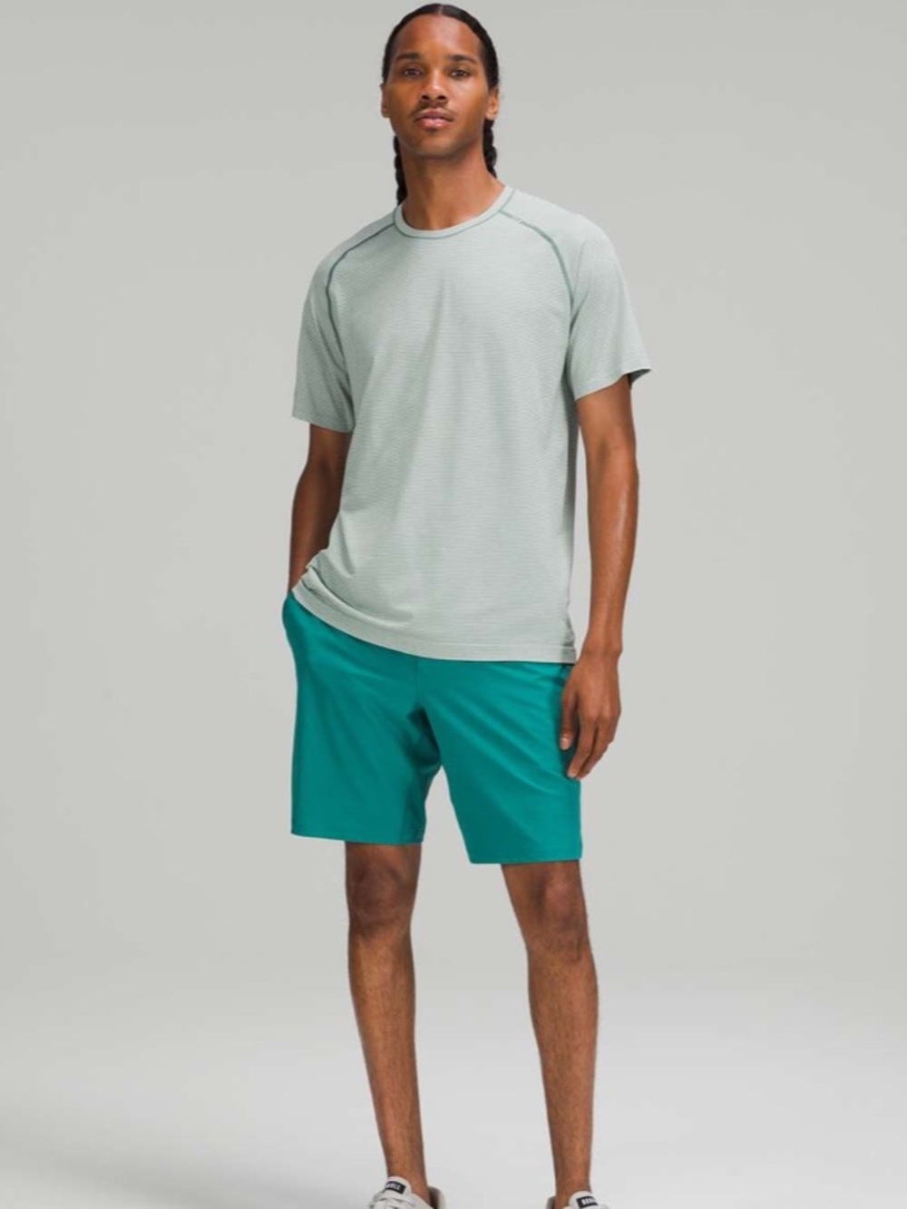 Lululemon Metal Vent Tech Short Sleeve 2.0 Spandex Stripe White Teal Small - Picture 5 of 15